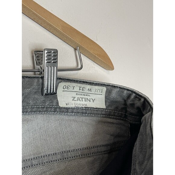 Diesel Men's 31x30 Zatiny Button Fly Straight Gray Denim Jeans WORN HEEL - Picture 8 of 9